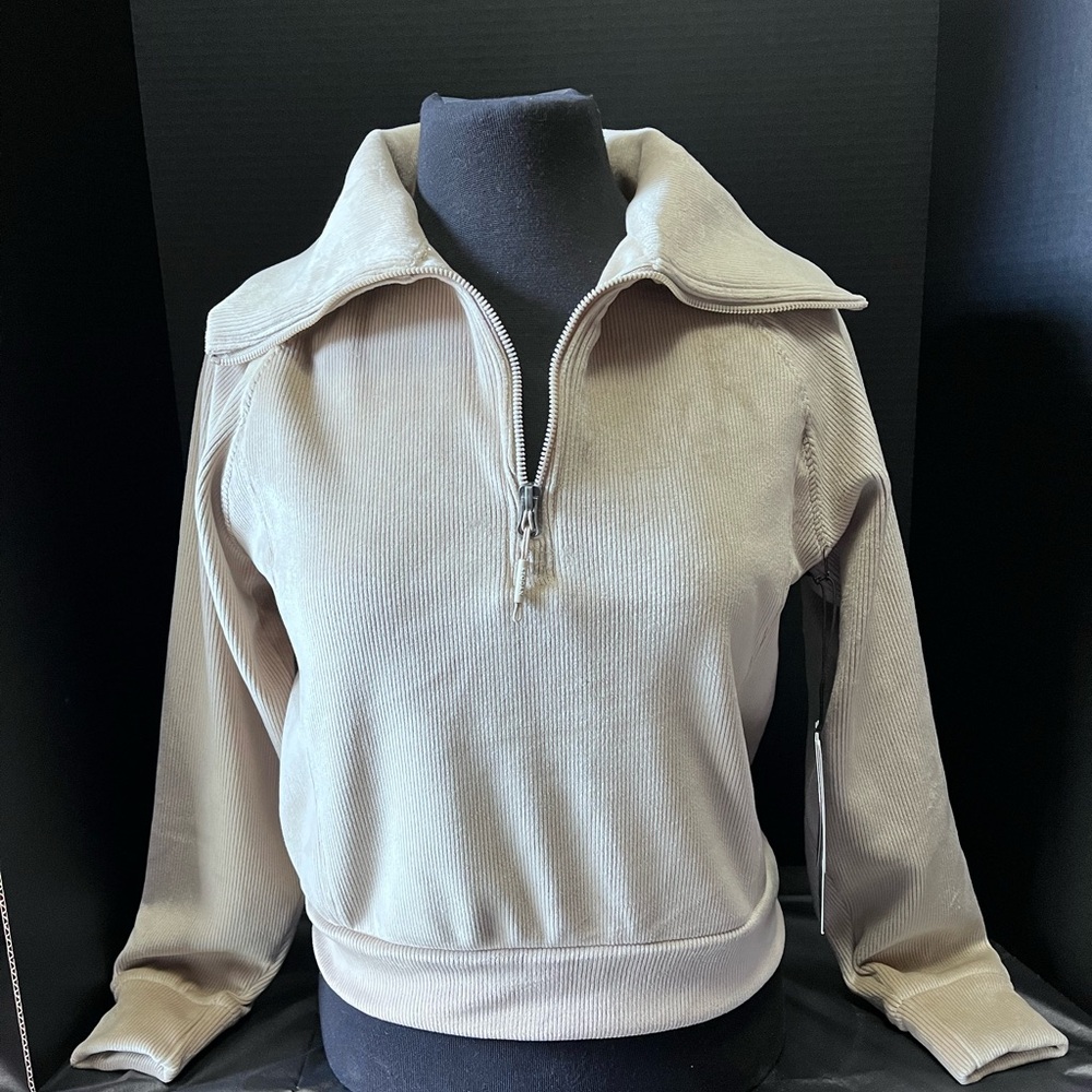 Kyodan Velour Beige 1/4 Zip Pullover